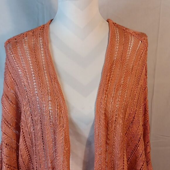 Tulle Crocheted Open Front Cardigan - Picture 2 of 9